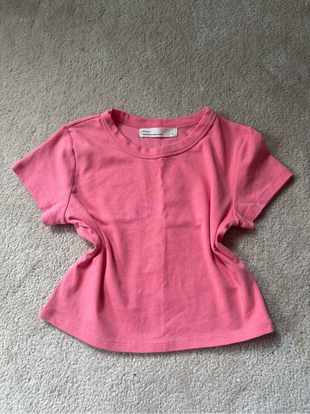 OAK + FORT Pink Short-Sleeve Crewneck Tee